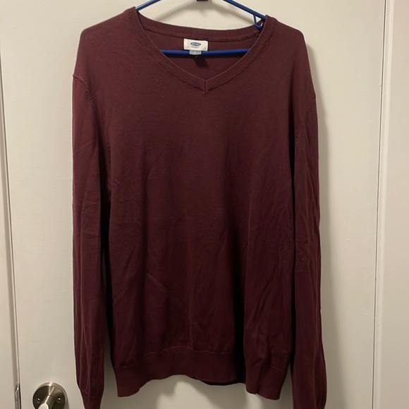 Old Navy V Neck Sweater Maroon Size L - Picture 1 of 3